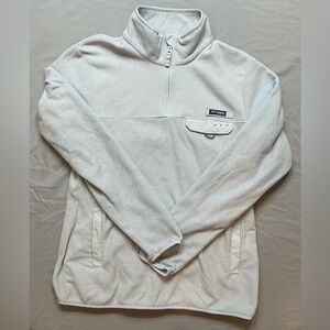 Columbia Light Blue Zip Up Sweater Fleece Stand-Up Collar